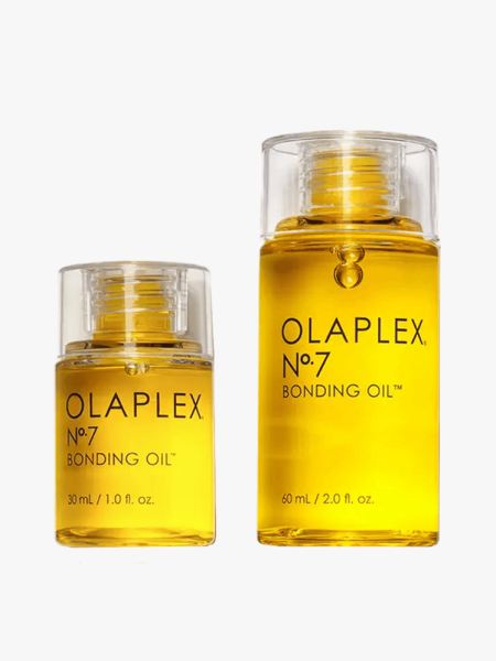 Olaplex Double Shine N°7 Bonding Oil Duo in branded components on a light gray background